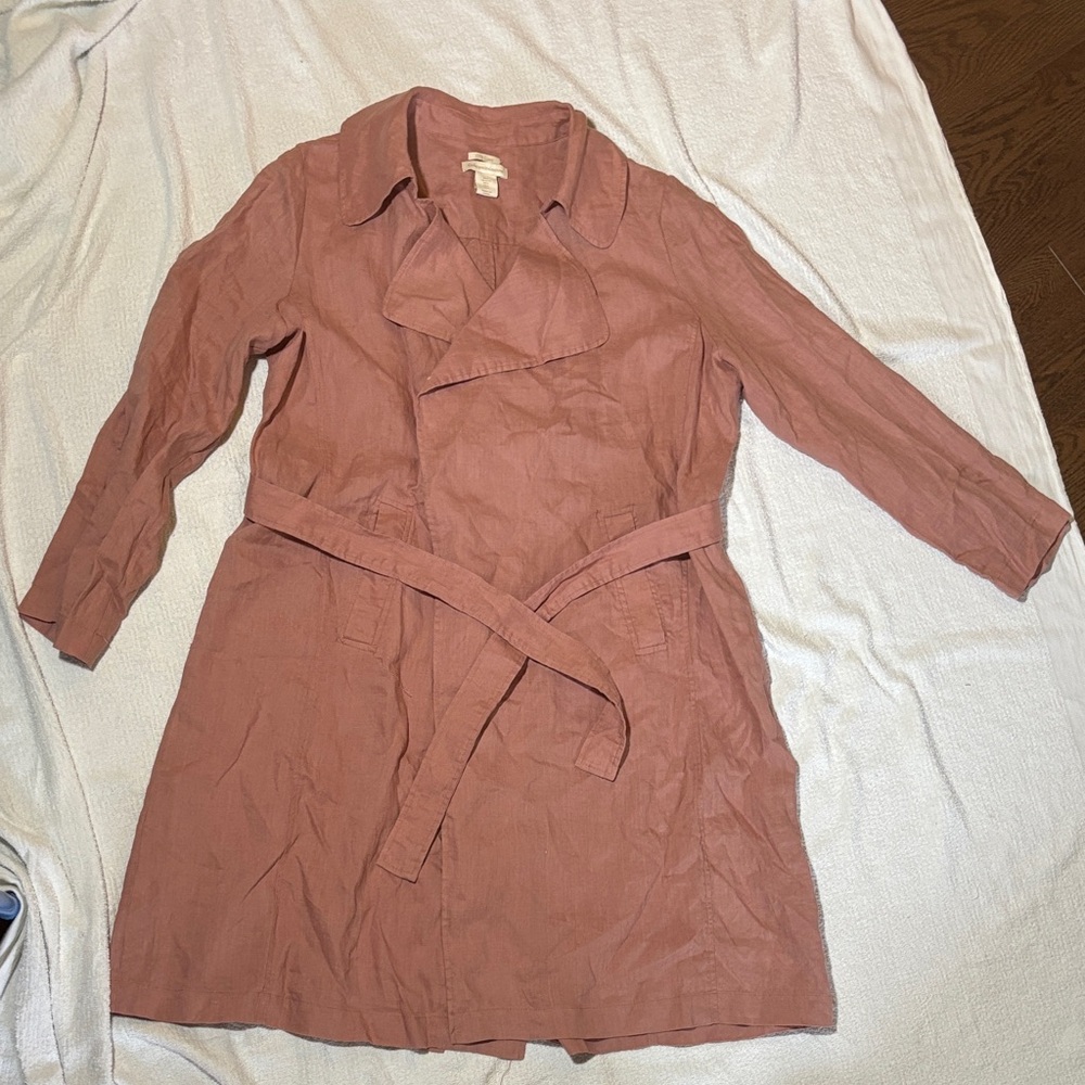 Catherine Malandrino Linen Jacket in Dusty Rose